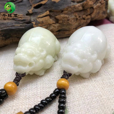 Украшения на руку 天然蓝田玉貔貅白玉貔貅冰玉陕西西安特产手把件把玩毛衣链吊坠