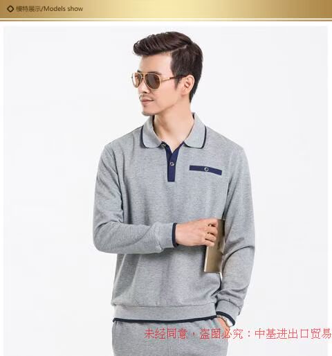 Bộ đồ thể thao trung niên nam xuân hè hè diện đồ thể thao giản dị bố mặc quần dài tay áo len mỏng - Thể thao sau bộ áo gió thể thao nam