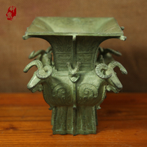 Four Sheep Fonds) Imitation Ancient Bronzes) Cultural Gift) Handicraft) Home Pendulum) Zhong Dingqing bronzer