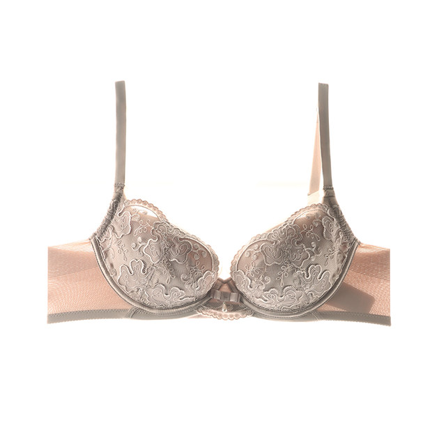 PLATANE Wutong ຊຸດຊັ້ນໃນສີທໍາມະຊາດ sexy thin quilted cup small breast push-up soft steel ring bra WN849108