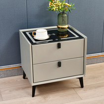 Light luxury bedside table Simple modern wireless leather bedside cabinet Small Nordic rock board locker Net red bedside table