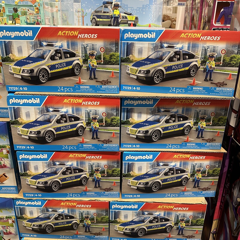 Costco Imported from Germany Playmobil World of Toys Children's Toy Police Patrol Car Figure Sign