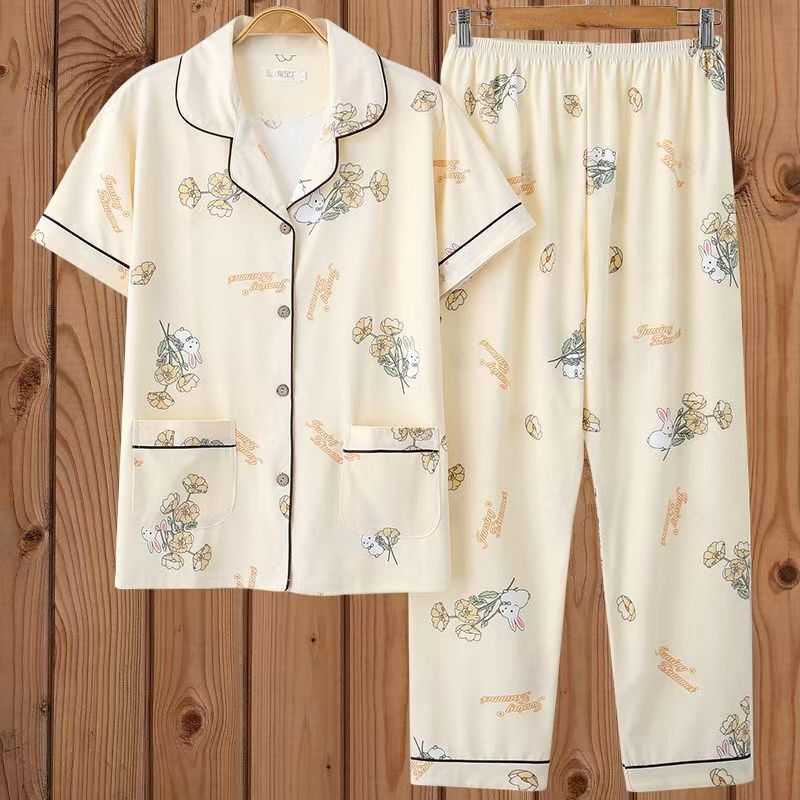 Women's Thin Pajamas for Spring and Summer, Loose Short and Long Styles, Pure Cotton, Plus Size, Maternity Wear, Home Pajama Set Women's Thin Pajamas for Spring and Summer, Loose Short and Long Styles, Pure Cotton, Plus Size, Maternity Wear, Home Pajama Set