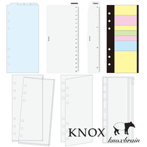Japan Knox Refill A6slim 170x 80mm 6-hole area paging pad zipper bag punch
