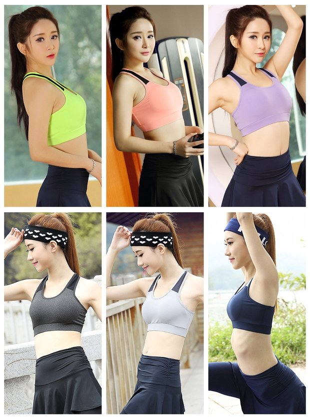 Không vòng thép, không dấu vết, áo vest, phần mỏng, áo ngực, tập hợp, ngực, thể thao, chạy, chống sốc, không ràng buộc, đồ lót ít phụ nữ - Đồ lót thể thao ao tap yoga