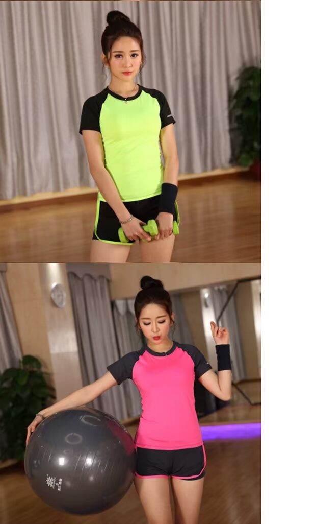 Áo thun thể thao nữ tập thể dục thấm mồ hôi áo tập yoga tập thể dục co giãn cao thoáng khí nhanh khô nhanh tay áo ngắn mùa hè áo thun gym nam