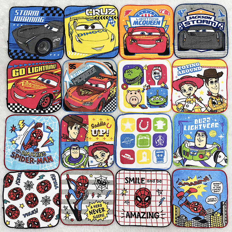 16X16Cm Toy Cars Spider-Man Cartoon Pure Cotton Children's Mouth and Hand Wiping Small Square Towel 16X16Cm Toy Cars Spider-Man Cartoon Pure Cotton Children's Mouth and Hand Wiping Small Square Towel