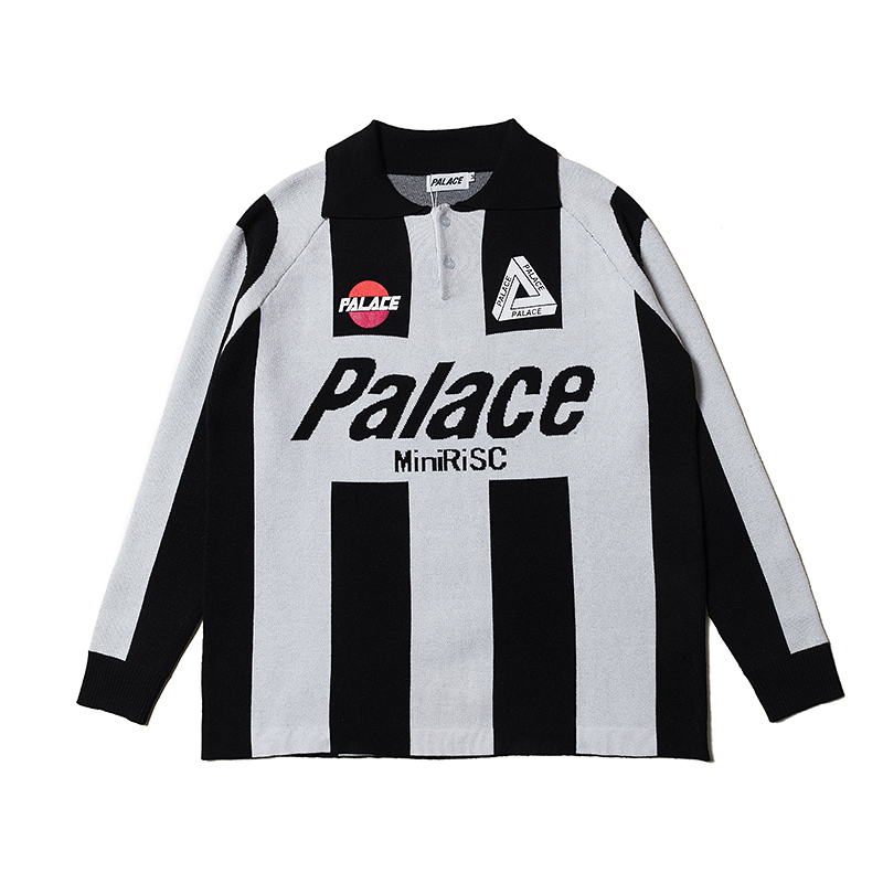 PALACE LIFE Nhật Bản INS retro nam và nữ Inter Milan Juventus tay dài áo len dệt kim POLO áo cộc tay nam