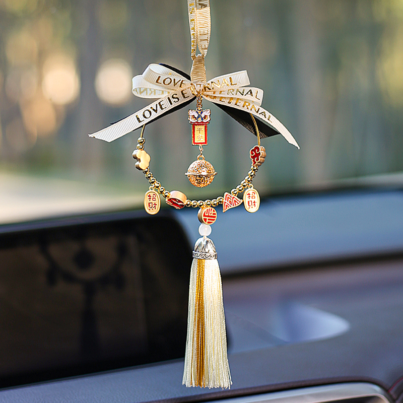 Ping An Happy Car pendant safe in the car with a mirror decorated upscale on-board hanging decoration net red goddess