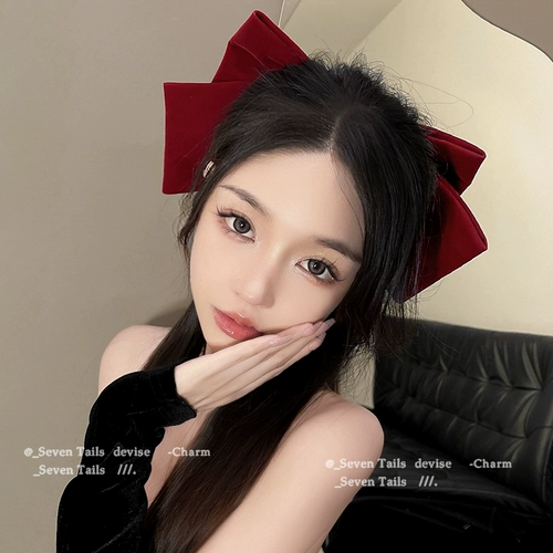 Черная большая заколка для волос с бантиком, большой аксессуар для волос, французский стиль, популярно в интернете, изысканный стиль