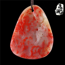 Boutique softly Changhua Stone Pendant Pendant Pendant Sweater Chain Field Yellow Raw Stone Sent Gift Jade Fidelity