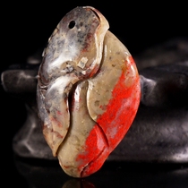 Blood on 2 sides Changhua Soapstone pendant necklace cinnabar ground original stone collection fidelity