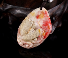 Украшения на шею 昌化鸡血石挂件 鱼 吊坠