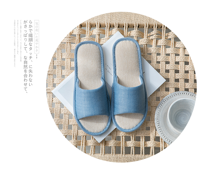 Dép lanh trong nhà nữ mùa hè nhà trượt bốn mùa cotton và dép lanh nam mùa hè trong nhà vài mùa hè - Trang chủ dép chống trơn