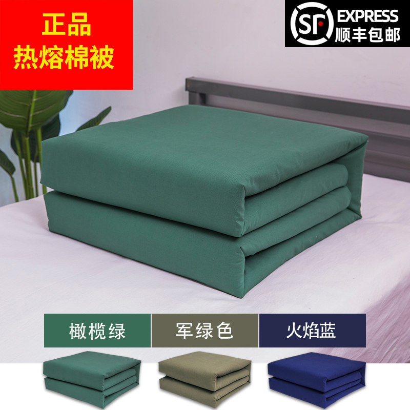 Army green quilt quilt hot-melt quilt single student military training blue cotton quilt housekeeping standard quilt