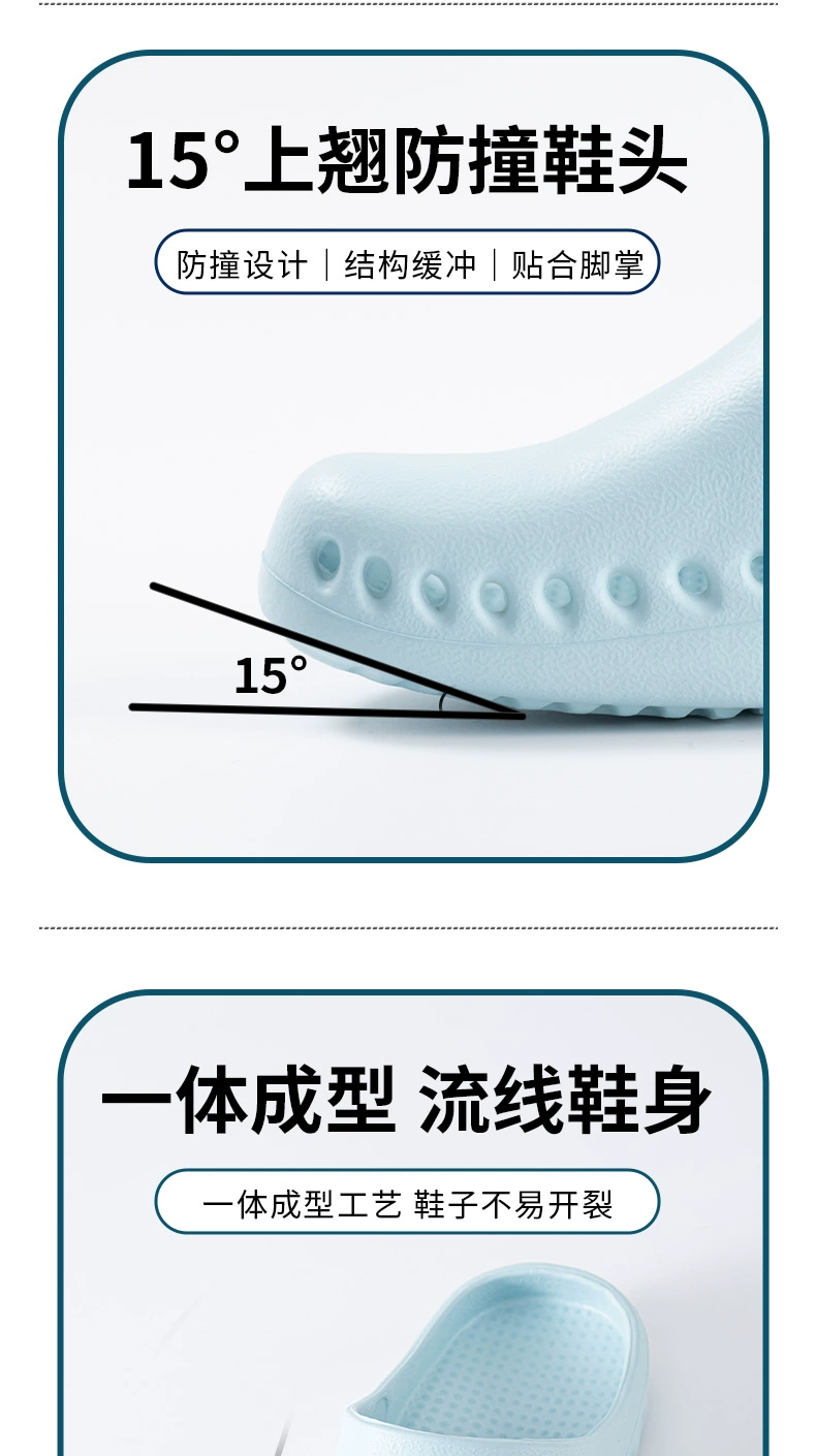 Doctor operating room hole-in-the-wall slippers hospital laboratory intensive care unit nurses men and women waterproof protective toe-toe non-slip shoes