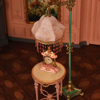 Micro zhenmu 6-point floor lamp rococo style brass miniature furniture