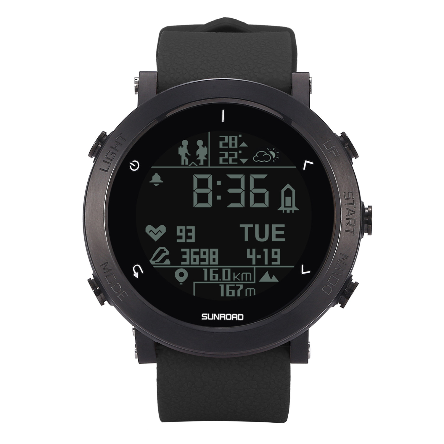 Outdoor GPS Heart Rate Watch Sport Mountaineering meter Altitude Compass Navigation Barometer Multifunction Electronic Form-Taobao