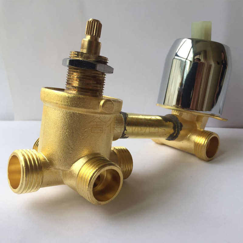 Integral bath room all copper faucet mixing valve bathroom threaded water outlet shower screen mixed hot and cold gear water switch