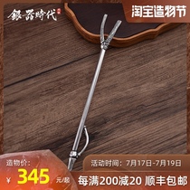 Handmade personality bamboo silver pot fork Sterling silver pot cover tea Household anti-scalding Kung Fu tea Road Tea accessories cover clip