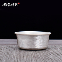 Silver Age Goldfish Lotus Sterling Silver 999 Pin Tea Cup Pure Handmade Master Cup Sterling Silver Inlaid Kung Fu Silver Teacup