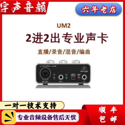 Behringer/Belling UM2 UMC22 Два -дюйма USB -внешняя звуковая записи звукозаписи Dubbing Broadcast Live