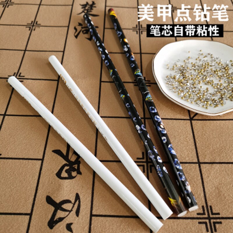 Beauty Nail Tool Point Drilling Wax Pen Hand Inlaid Diamond Ornament Suction Drill Pen Nail Point Drill Medecor With Small Drilling Stick Pen
