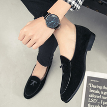 Yinglen Leather Shoes Mens Bean Shoes Han Edition Shoes 100 Hitch Summer Trend Breathable One Foot Pedal Tide Shoe Hair Stylist Mens Shoes