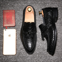 Stream Su Small Leather Shoes Male Yinglun Pointed Korean Version 100 Hitch Casual Youth Trend Students A foot-pedal hairstylist Male Shoe