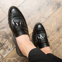 Stream Su Leather Shoes Male Trend Sloth Inron Pointed Korean Version Genuine Leather Set Foot Personality Fashion Summer Hair Stylist Mens Shoes