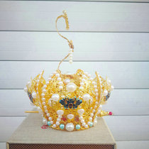 High power hat Taoist priest Hunyuan scarf hexagonal hat copper new pearl crown magic weapon crown