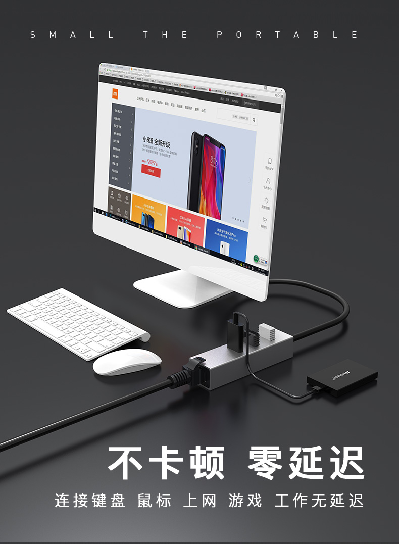 Xin quỷ usb splitter Desktop Desktop Extender hub usb adaptor chuyển đổi tốc độ cao hub cổng mạng type-c của Apple máy tính xách tay 3,0 kéo bốn mươi ba máy in bên ngoài - USB Aaccessories đèn led usb