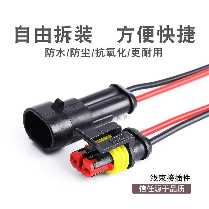 With line 2 holes 10cm harness modified plug DJ7021-1 5-11 21 282104-1 waterproof connector