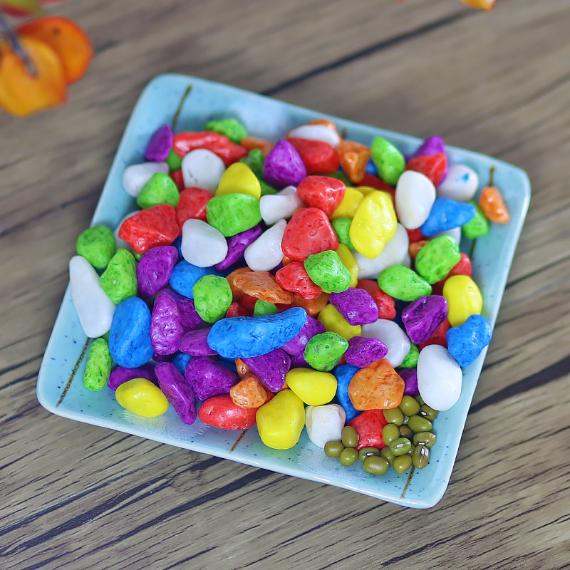 1 catty of small stones, colorful stones, colored stones, succulents, flowers, potted paving stones, fish tanks, decorative landscaping stones
