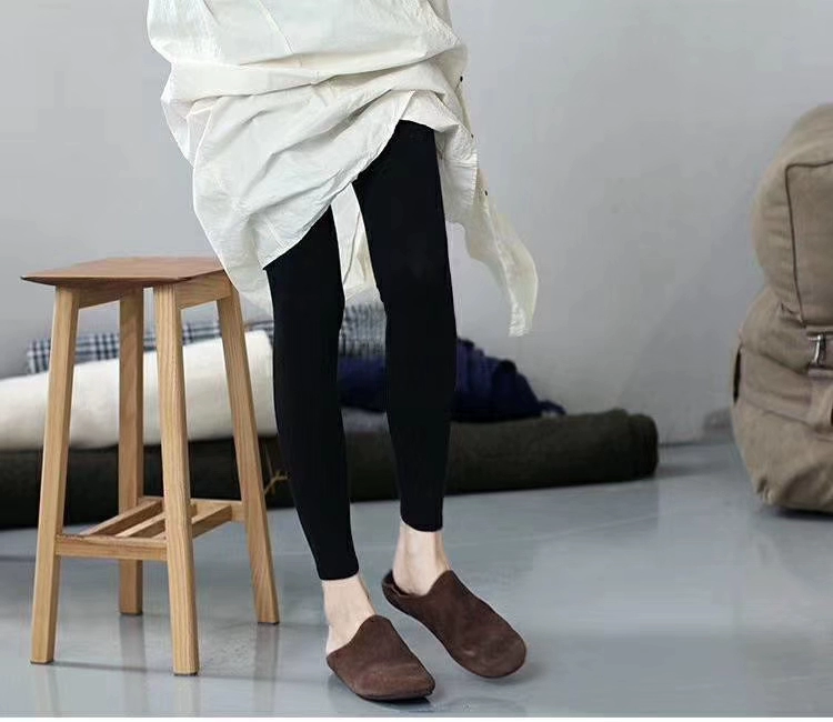 Quần legging nữ mùa đông dày đến đầu gối qua vớ mùa thu và mùa đông trên đầu gối vớ cashmere ấm để bảo vệ bắp chân - Vớ mắt cá chân