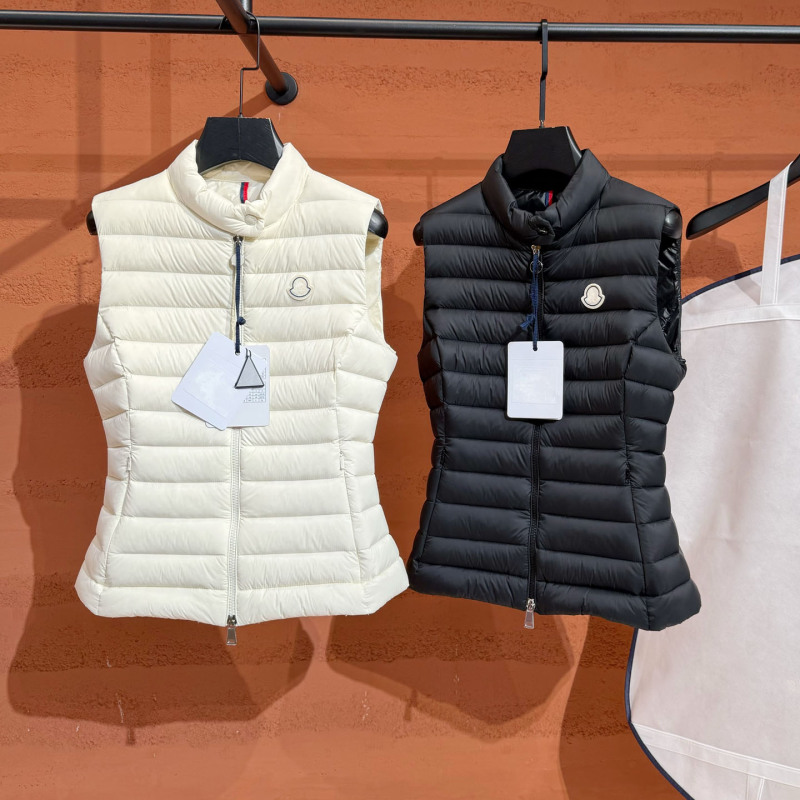 2026 Autumn/Winter New Product Mengjia Chest Embroidery Ribbed Waist-Cinching down Vest Women's Fashionable Warm Sleeveless Jacket