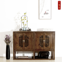 Chinese style shoe cabinet solid wood cabinet home doorway large capacity white waxy wood Xuanguan cabinet lockers containing partition cabinet Zen meaning