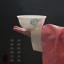 Hua worms with chapters and not stained Tangshan bone china 4 5 inch high-foot rice bowl healthy lead-free easy to clean