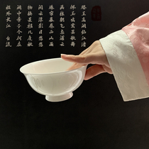 Chinese rice bowl (4 pieces) 4 5 inch high foot bowl anti mouth Bowl Golden Bell bowl pure white colorful lead free bone china