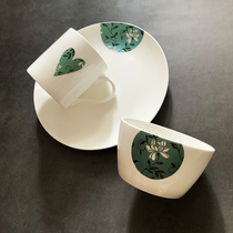 45% bone china (tableware set) 1-3 people family combination plate dishes and dishes simple household Chinese hipster