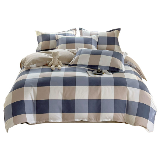 ins Style Plaid Pure Cotton Duvet Cover Single Piece 150X200X230 Bed Sheet Double Dormitory Quilt Cover 180X220