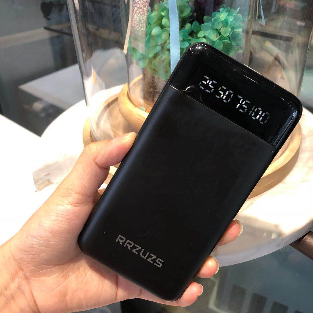 RRZUZS gem điện thoại di động 12000mAh sạc điện thoại di động 2A hiển thị nguồn sạc mini USB kép