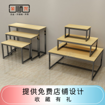 Clothing store high and low shopping mall display stand display rack bag shoe rack running water table window island table flower shop iron art