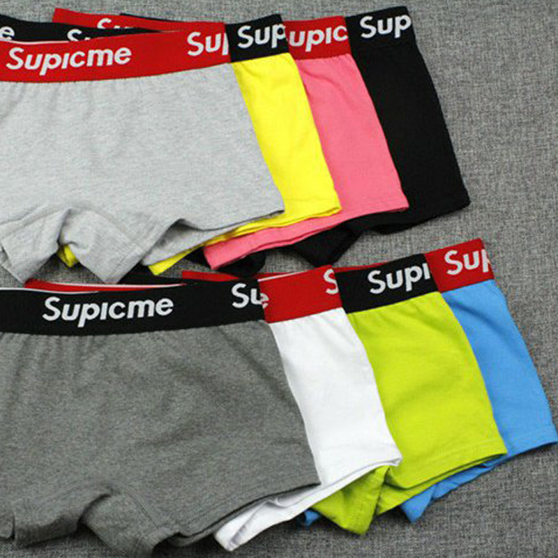 les handsome t wide side sports women neutral pure cotton lovers briefs triangle flat angle large size pure color student four-corner pants