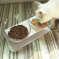 Cat bowl Double bowl Pet dog bowl Dog bowl Cat bowl Cat food bowl Cat food rice bowl Bowl oblique bowl Cat bowl holder