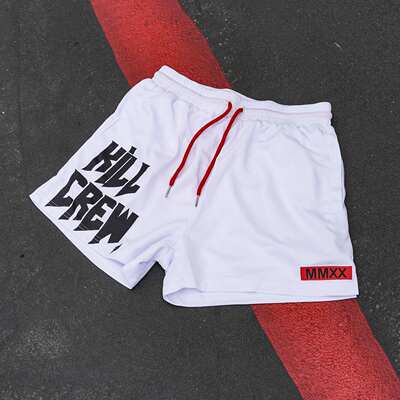 Sportswear shorts, men's mesh quick-drying trendy brand boxing training 3/4 pants, muscle fitness basketball plus-size pants, breathable