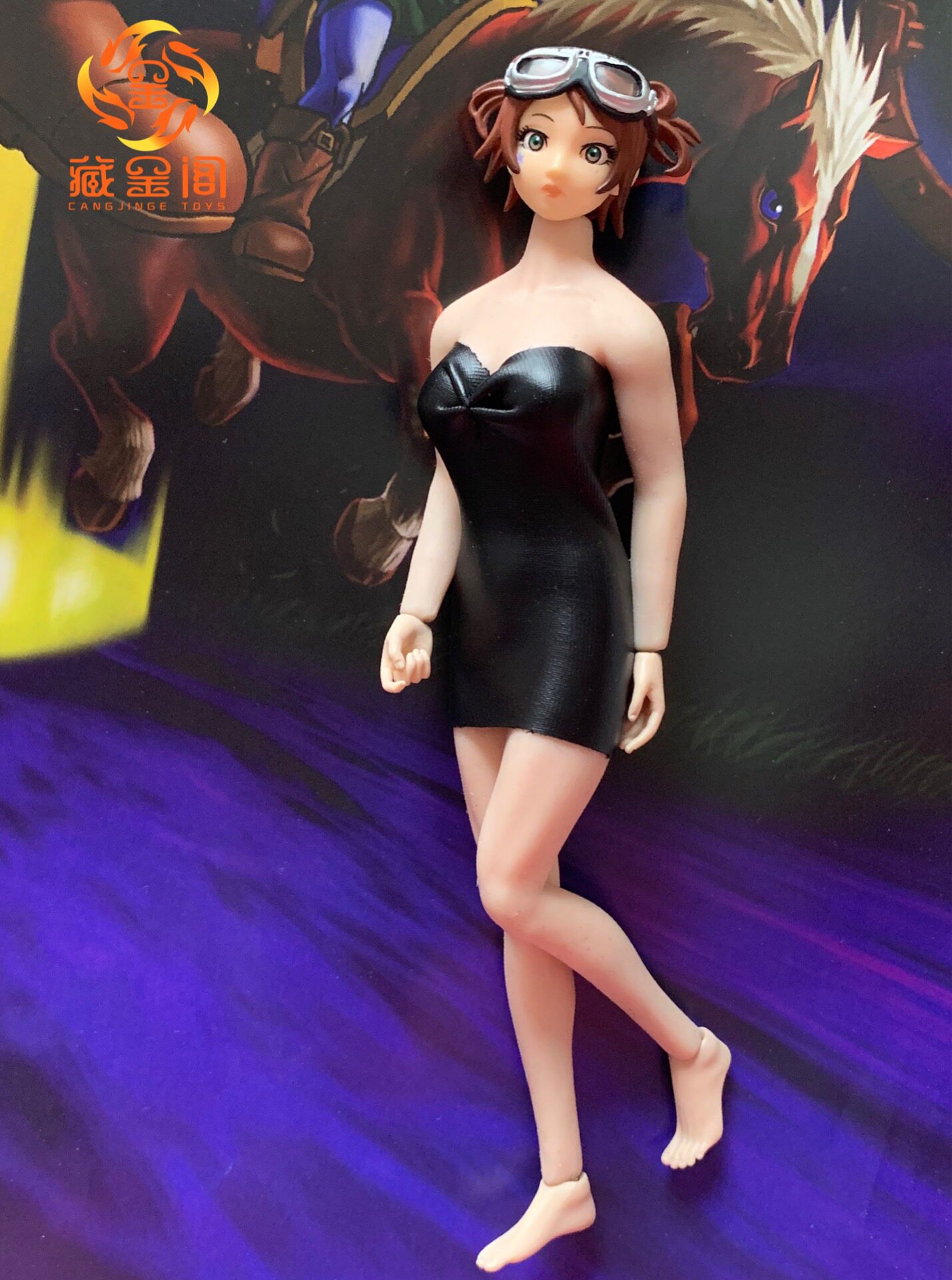 1:12 doll clothes accessories black imitation leather foreign dress suitable for TBL SHF female body spot undyed