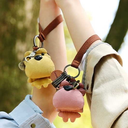 Three-color patch simple keychain creative key ornament Korean cute men and women car keychain couple pair