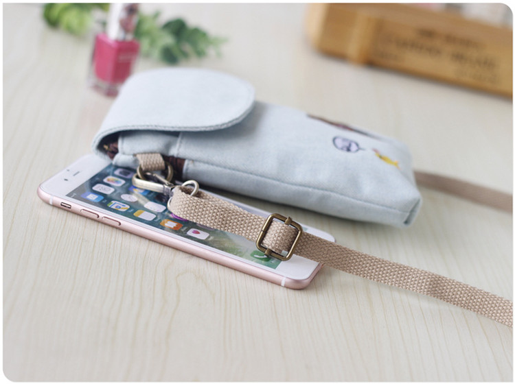 Túi đựng điện thoại di động Canvas nữ túi xách 2019 mới khăn tay mini túi nhỏ dễ thương phiên bản Hàn Quốc của túi đeo vai hoang dã - Túi điện thoại túi xách nữ hàng hiệu gucci