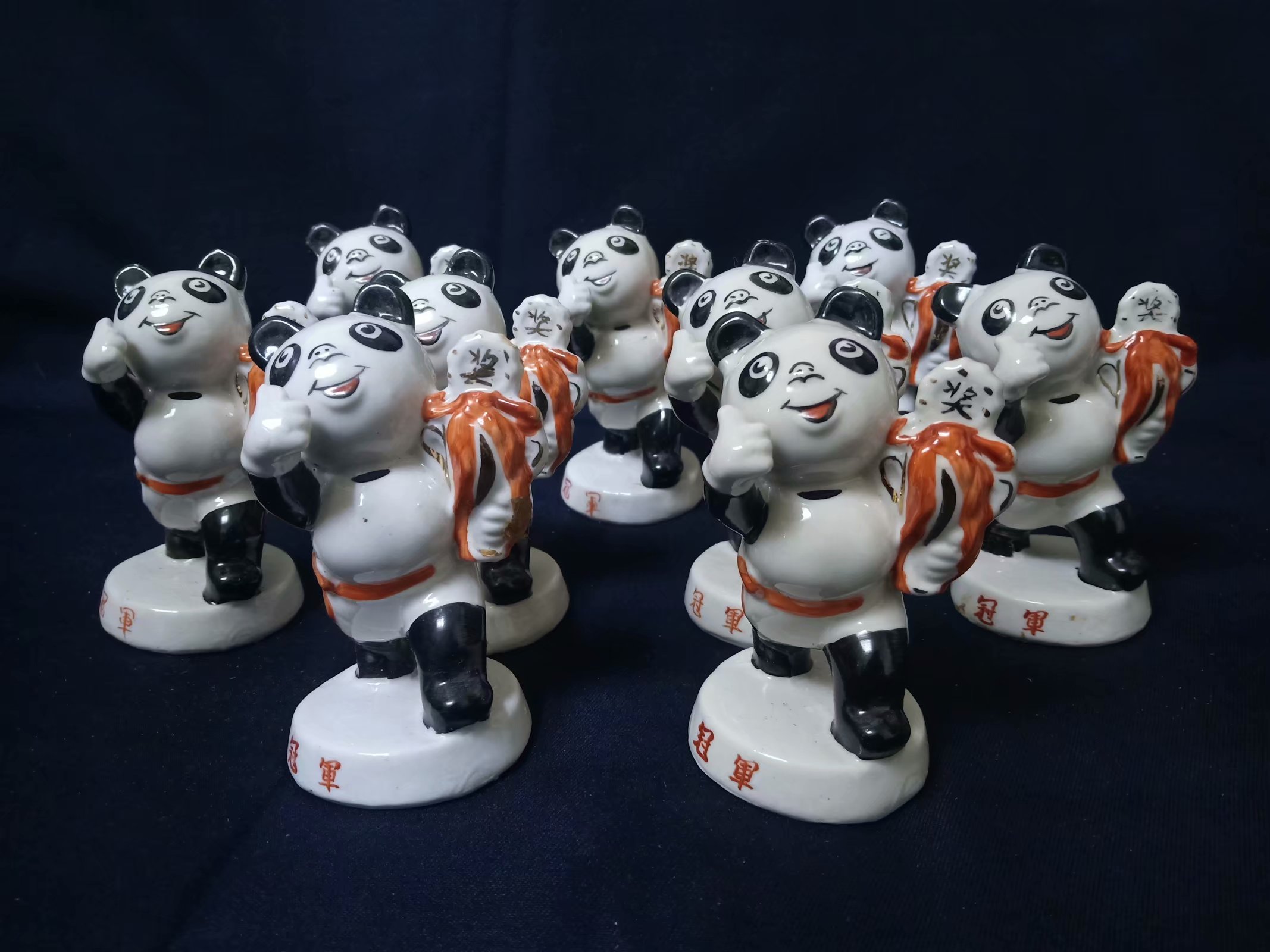 Inventory Asian Games Mascot Hand-painted White Porcelain National Treasure Panda Panpan Antique and Old Objects Collection Promotional Ornaments